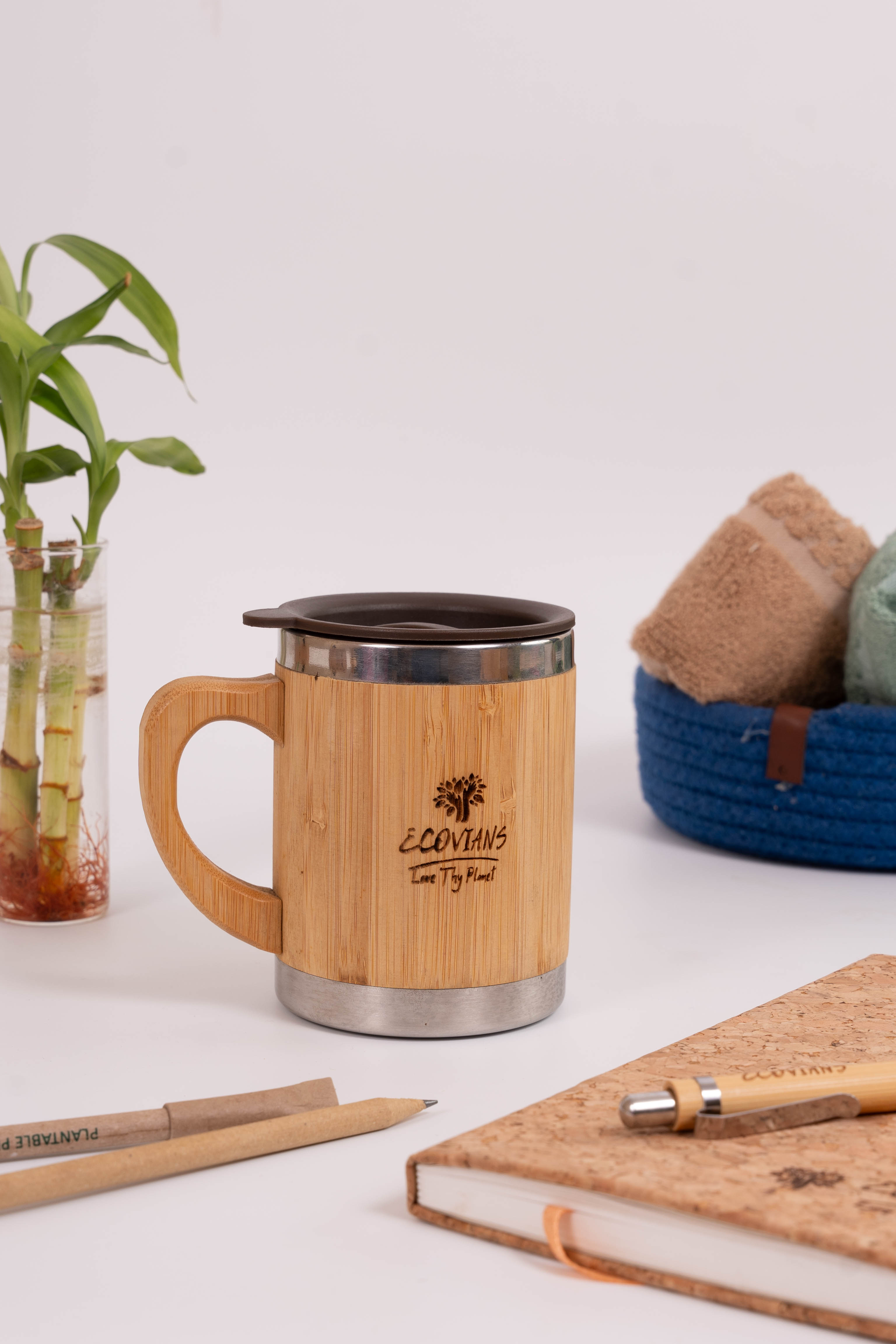 Bamboo Coffee Mug With Lid - 350ml Bamboo Coffee Mug With Lid - 350ml