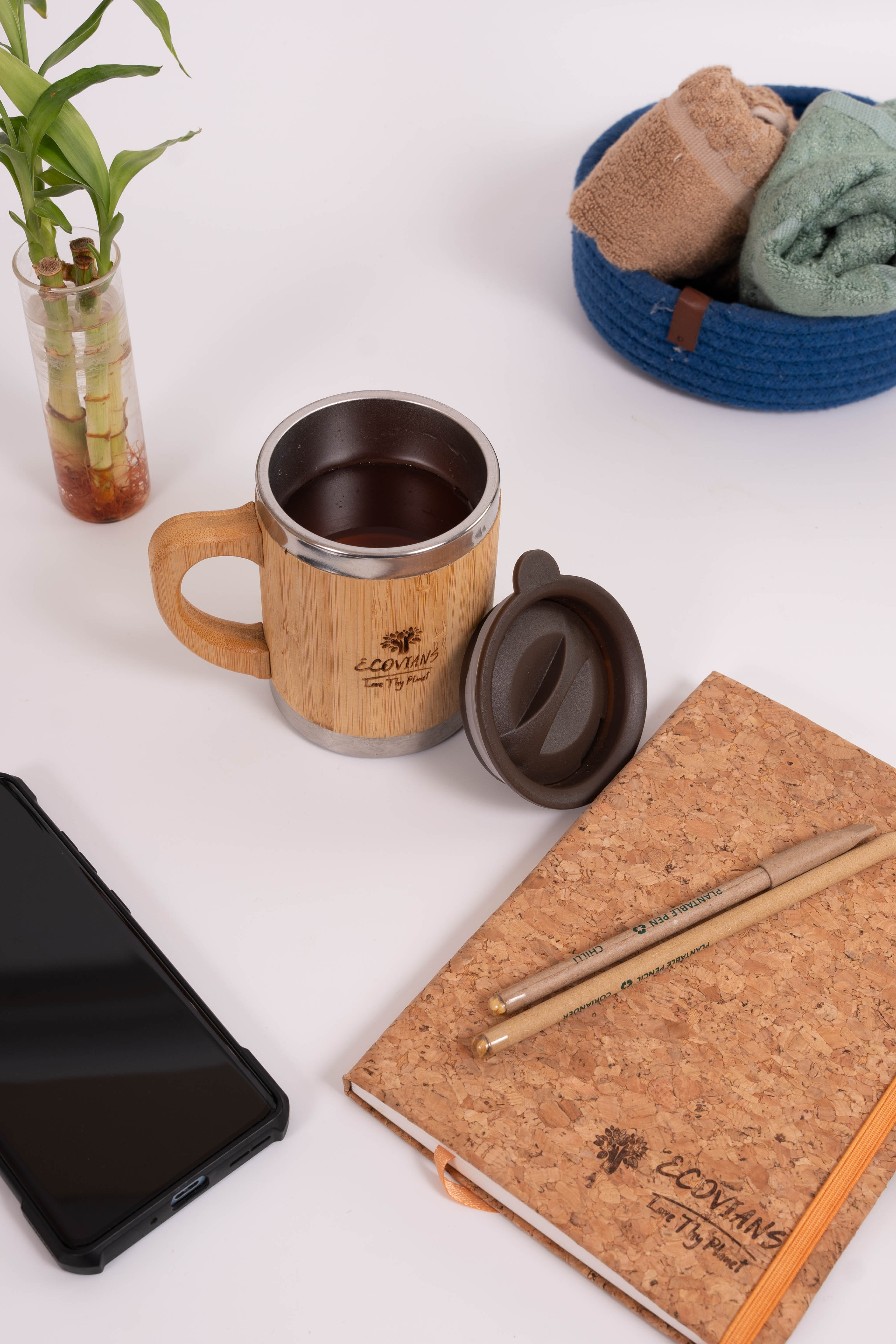 Bamboo Coffee Mug With Lid - 350ml Bamboo Coffee Mug With Lid - 350ml