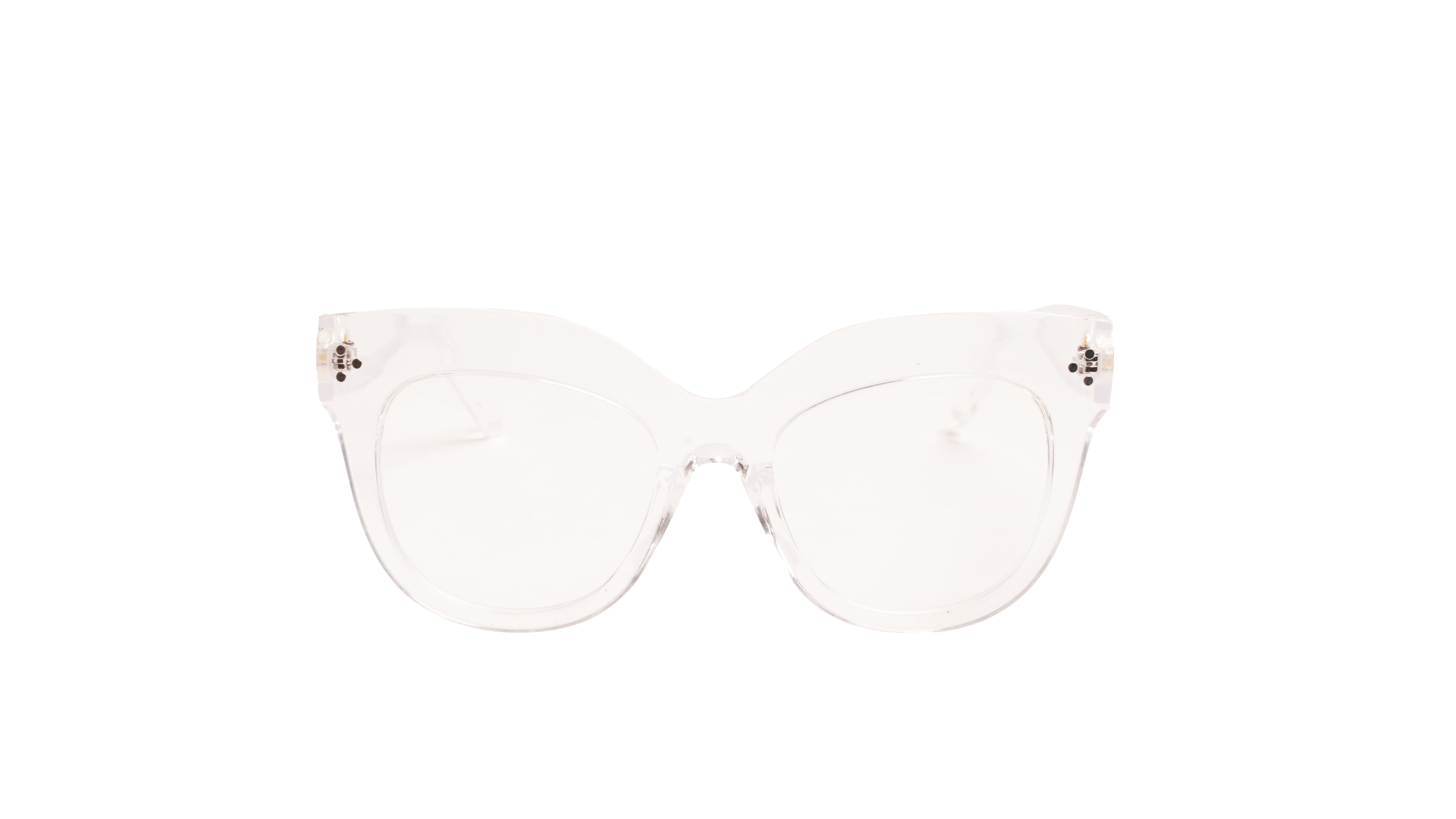 Soigné Female Oversized CatEye Spectacle Frame. Transparent Color