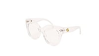Soigné Female Oversized CatEye Spectacle Frame. Transparent Color with Golden Chain Soigné Female Oversized CatEye Spectacle Frame. Transparent Color with Golden Chain