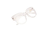 Soigné Female Oversized CatEye Spectacle Frame. Transparent Color with Golden Chain Soigné Female Oversized CatEye Spectacle Frame. Transparent Color with Golden Chain