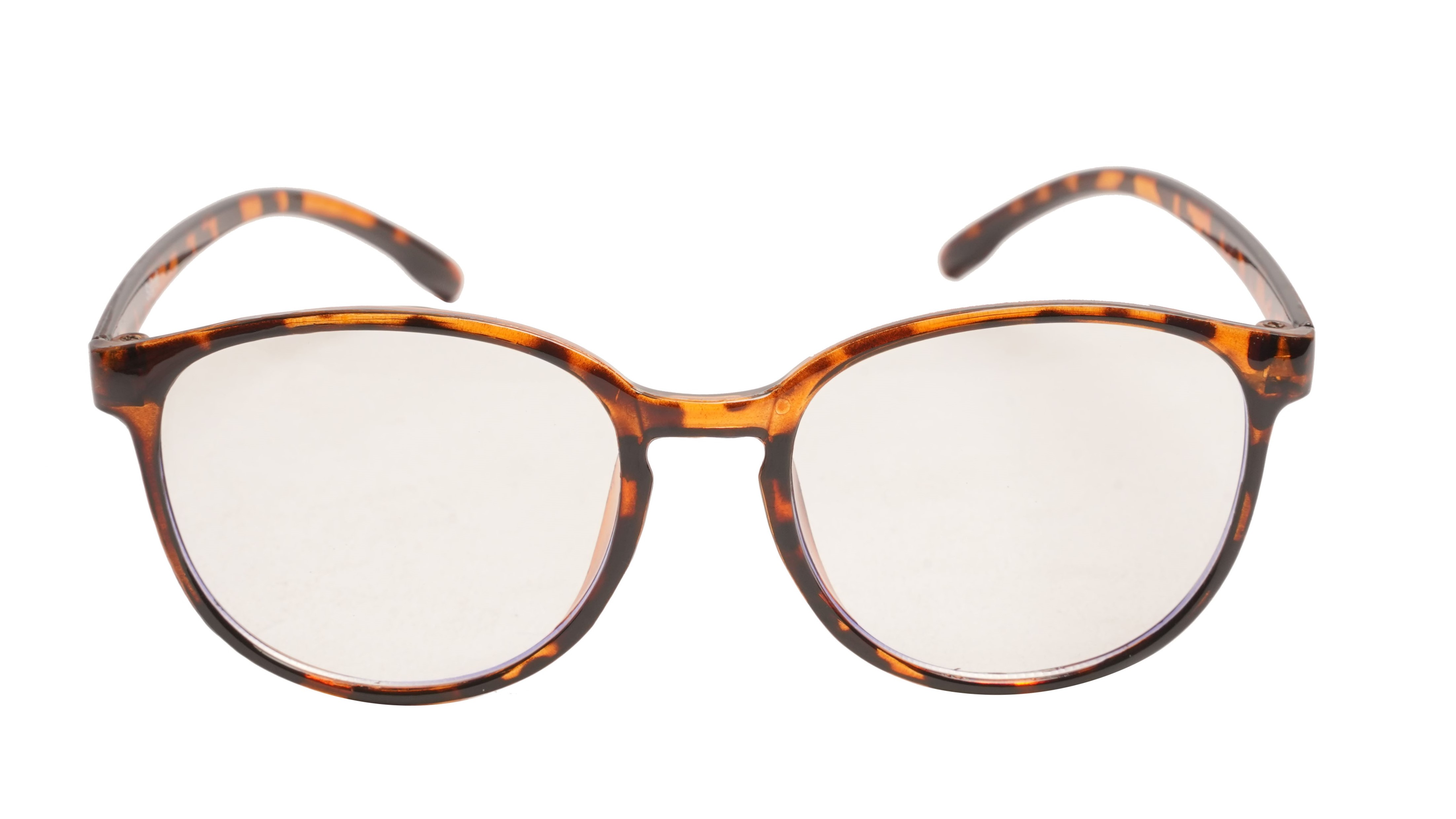 Soigné Unisex Large Round Spectacle Frame. Leopard Print