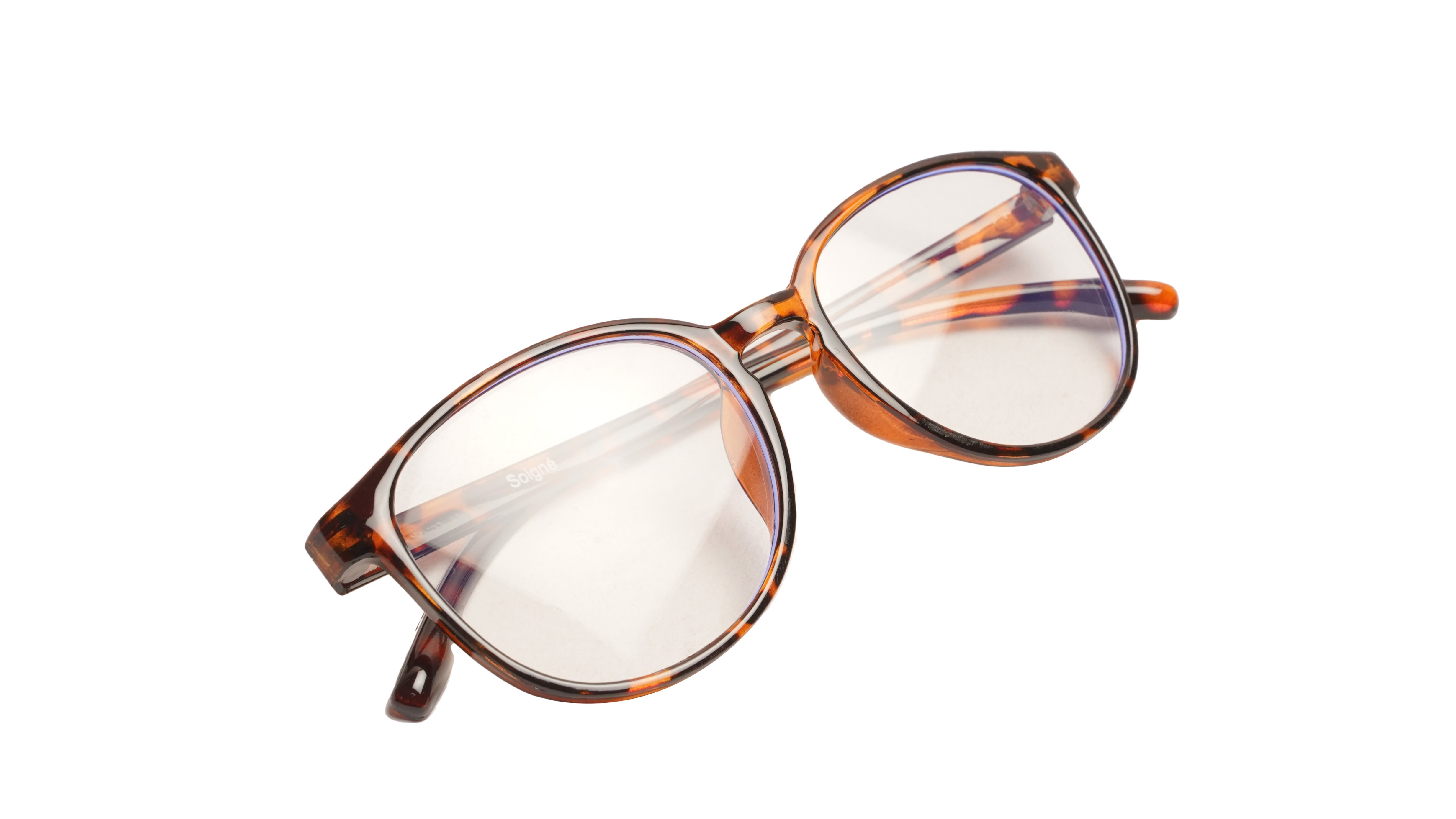 Soigné Unisex Large Round Spectacle Frame. Leopard Print