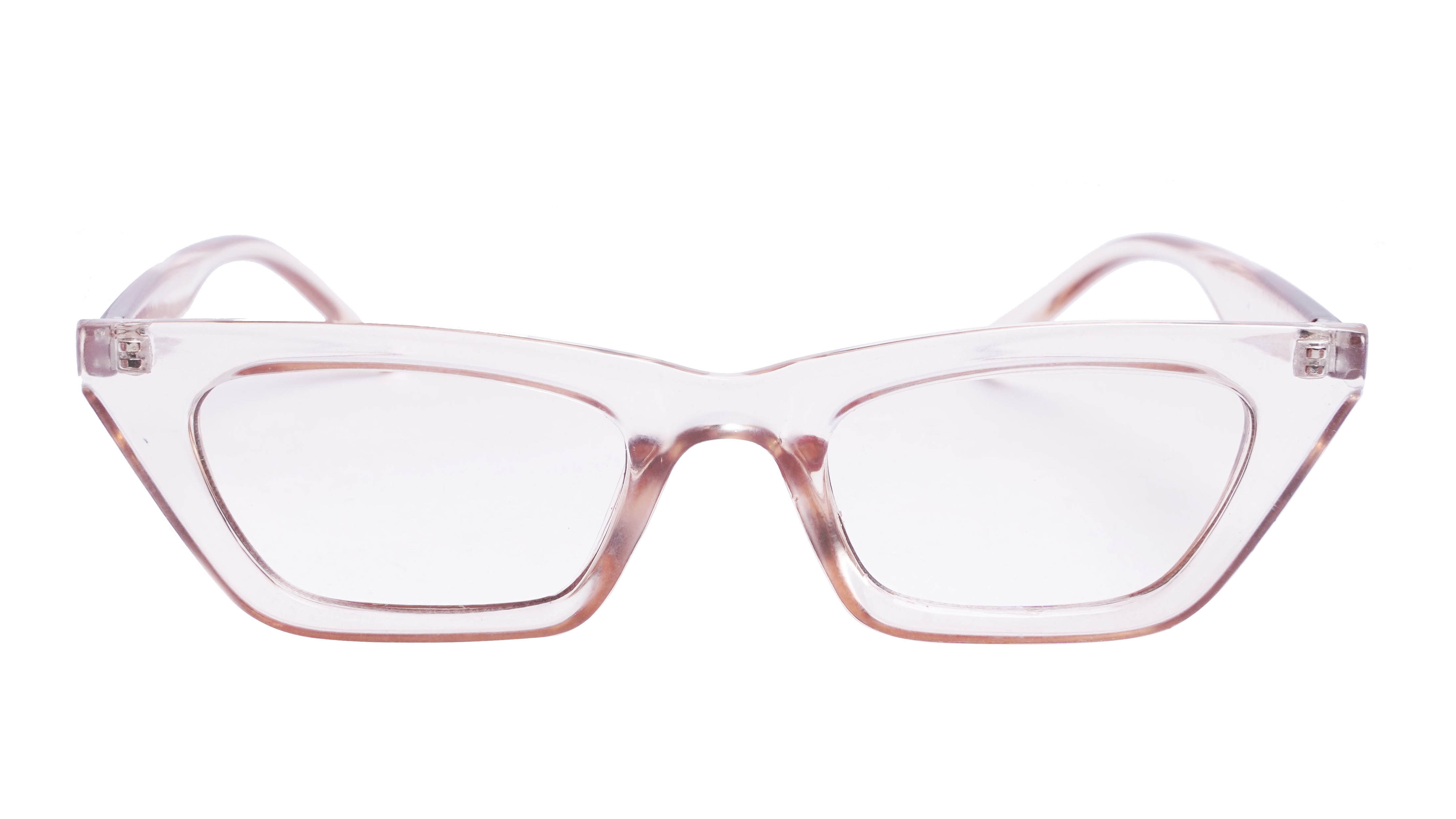 Soigné Female Large Cateye Spectacle. See Through Brown