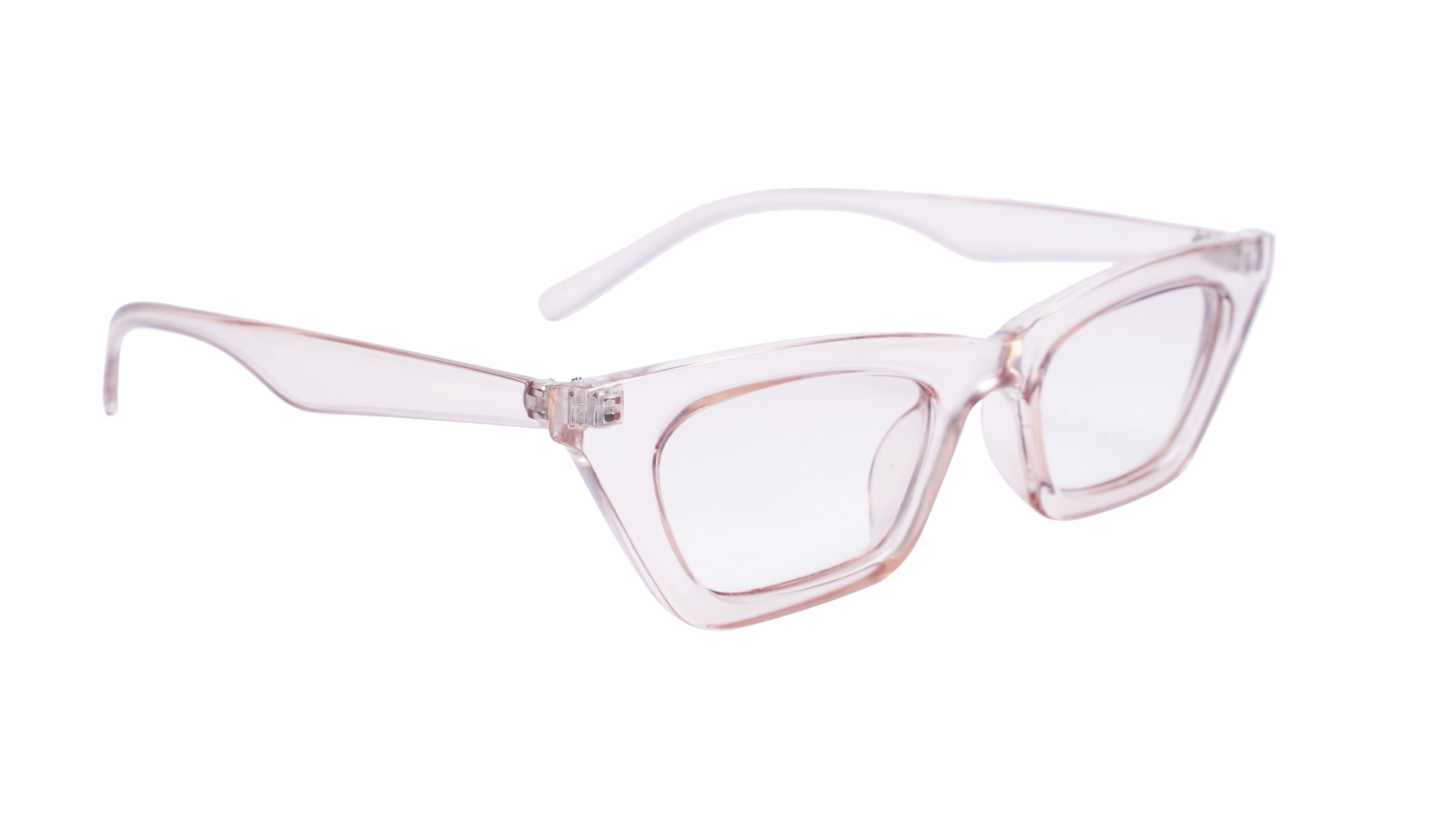 Soigné Female Large Cateye Spectacle. See Through Brown