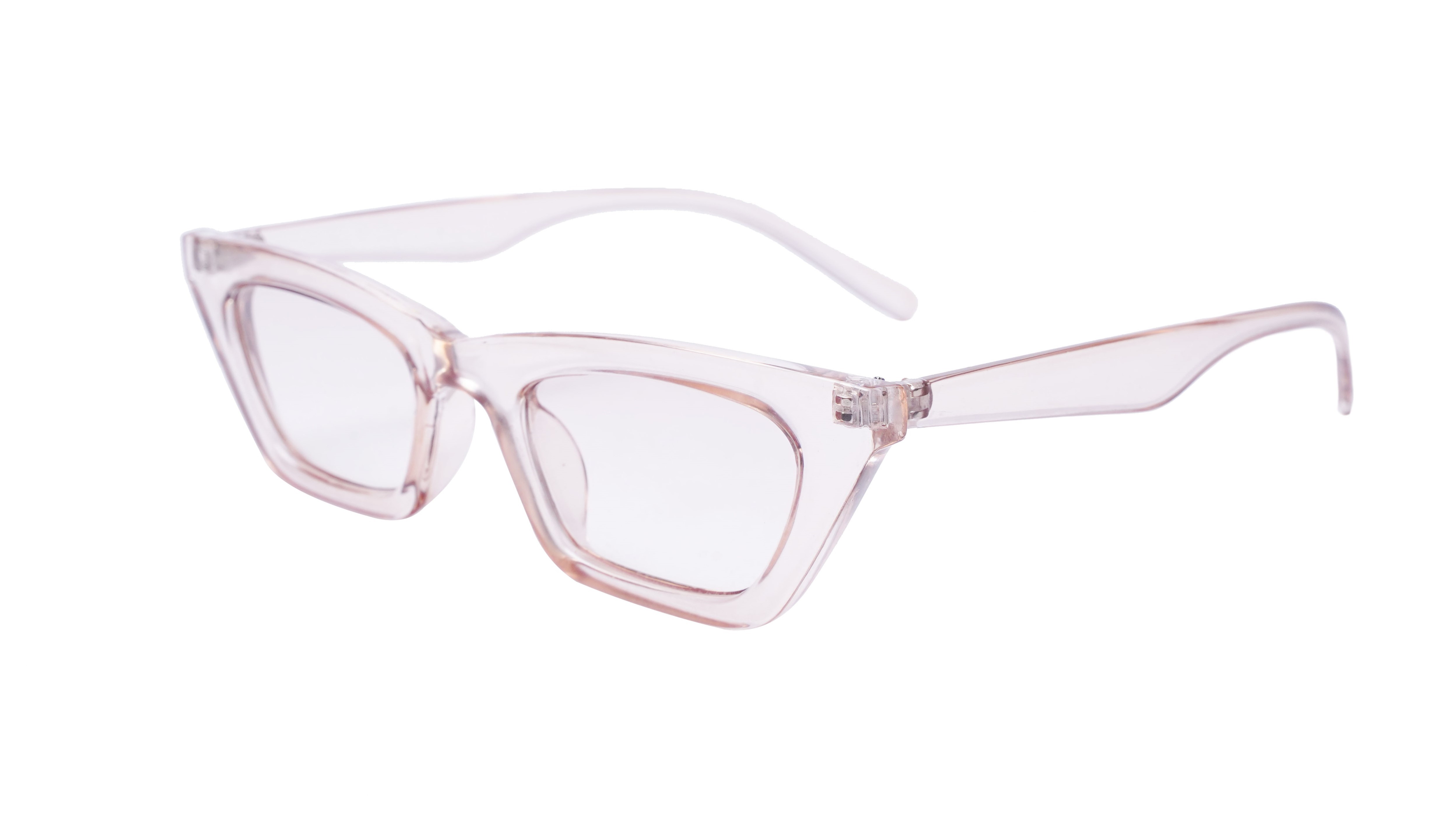 Soigné Female Large Cateye Spectacle. See Through Brown