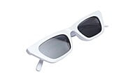 Soigné Female Large CatEye Sunglasses. White Rim Soigné Female Large CatEye Sunglasses. White Rim