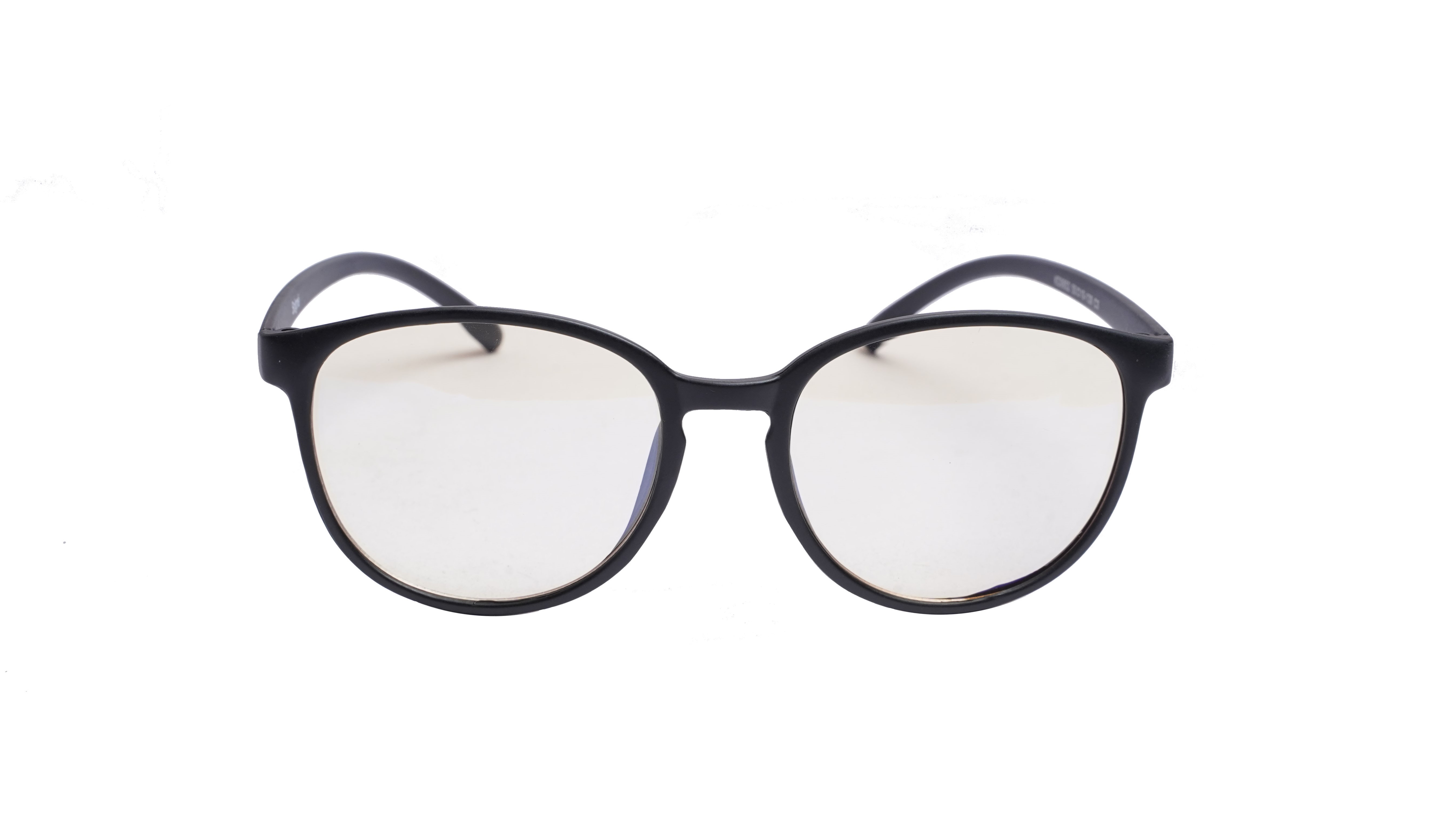 Soigné Unisex Large Round Spectacle Frame. Matte Black