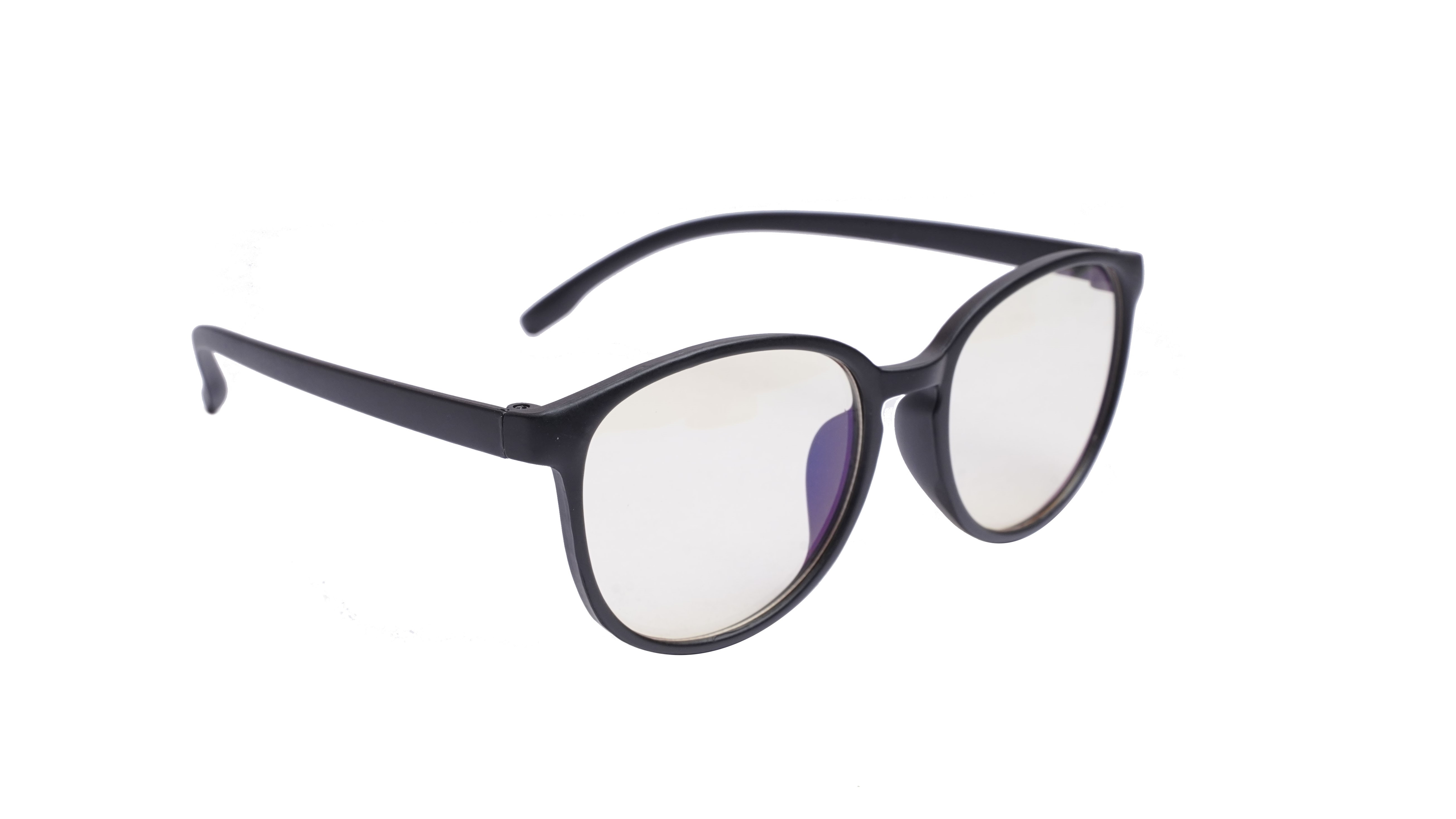 Soigné Unisex Large Round Spectacle Frame. Glossy Black