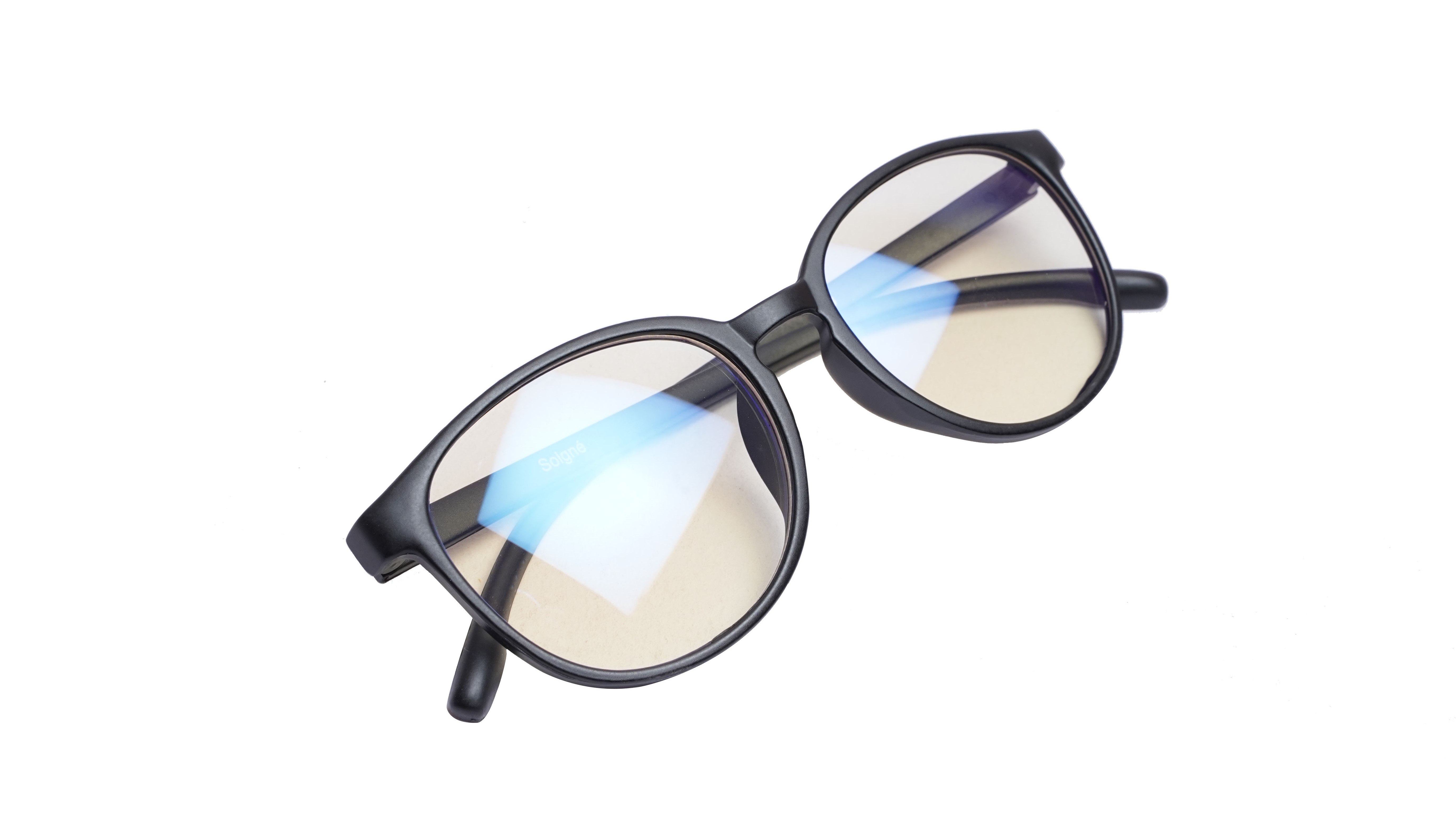 Soigné Unisex Large Round Spectacle Frame. Glossy Black