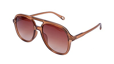 Soigné Unisex Aviator Sunglasses.Brown Color