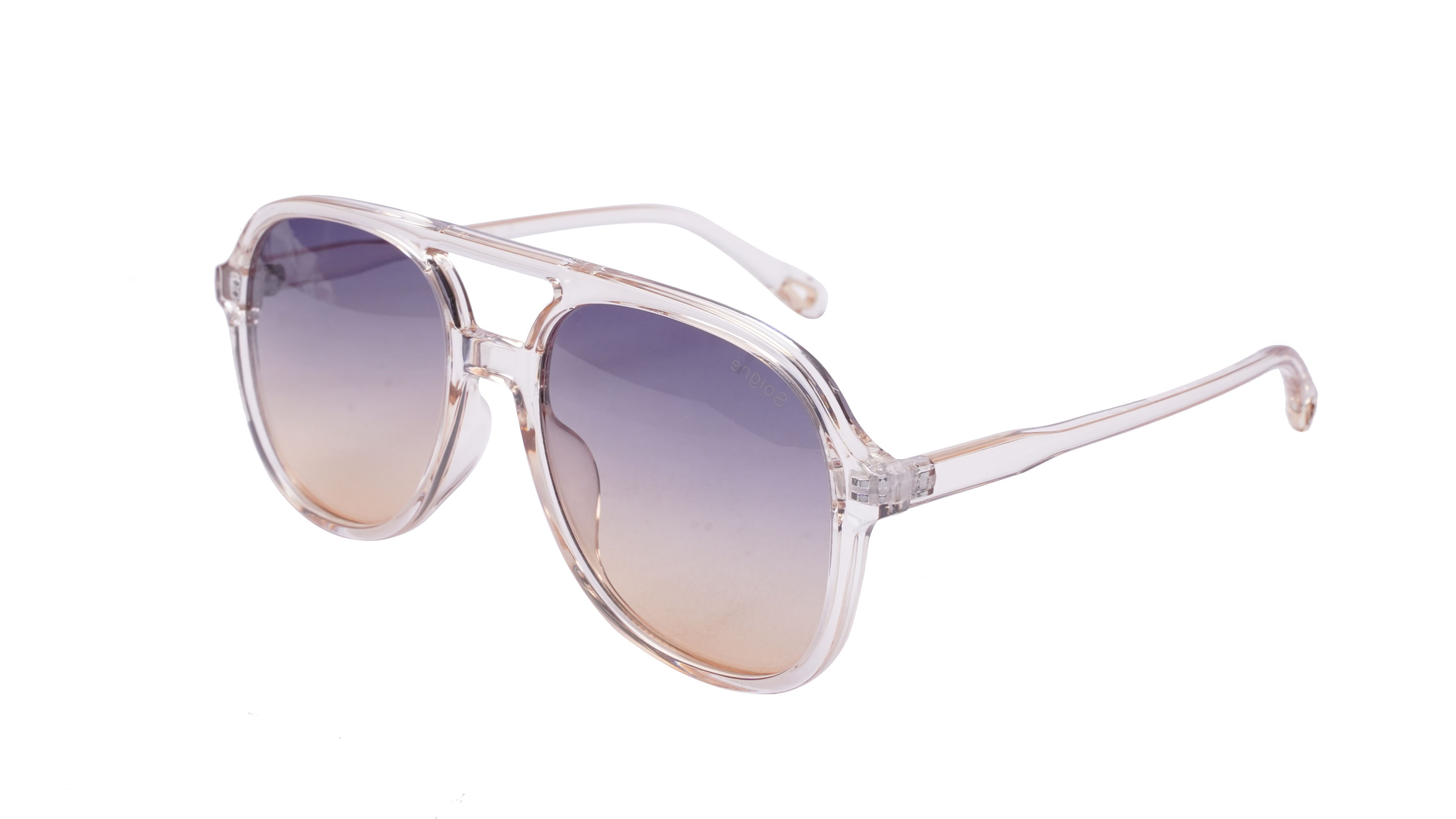 Soigné Unisex Aviator Sunglasses.Transparent