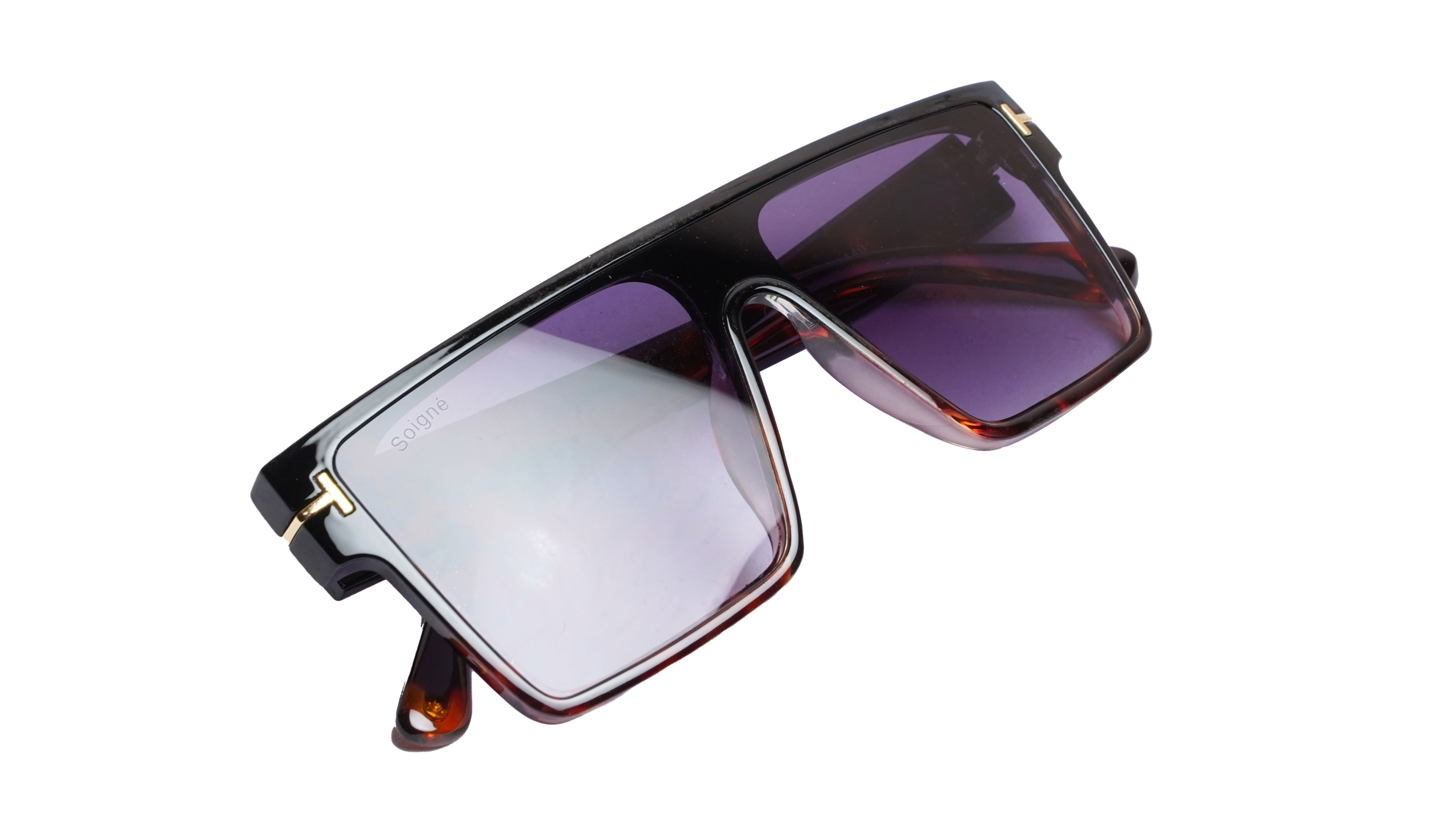 Soigné Boys & Men Oversized Square Sunglasses. Leopard Print