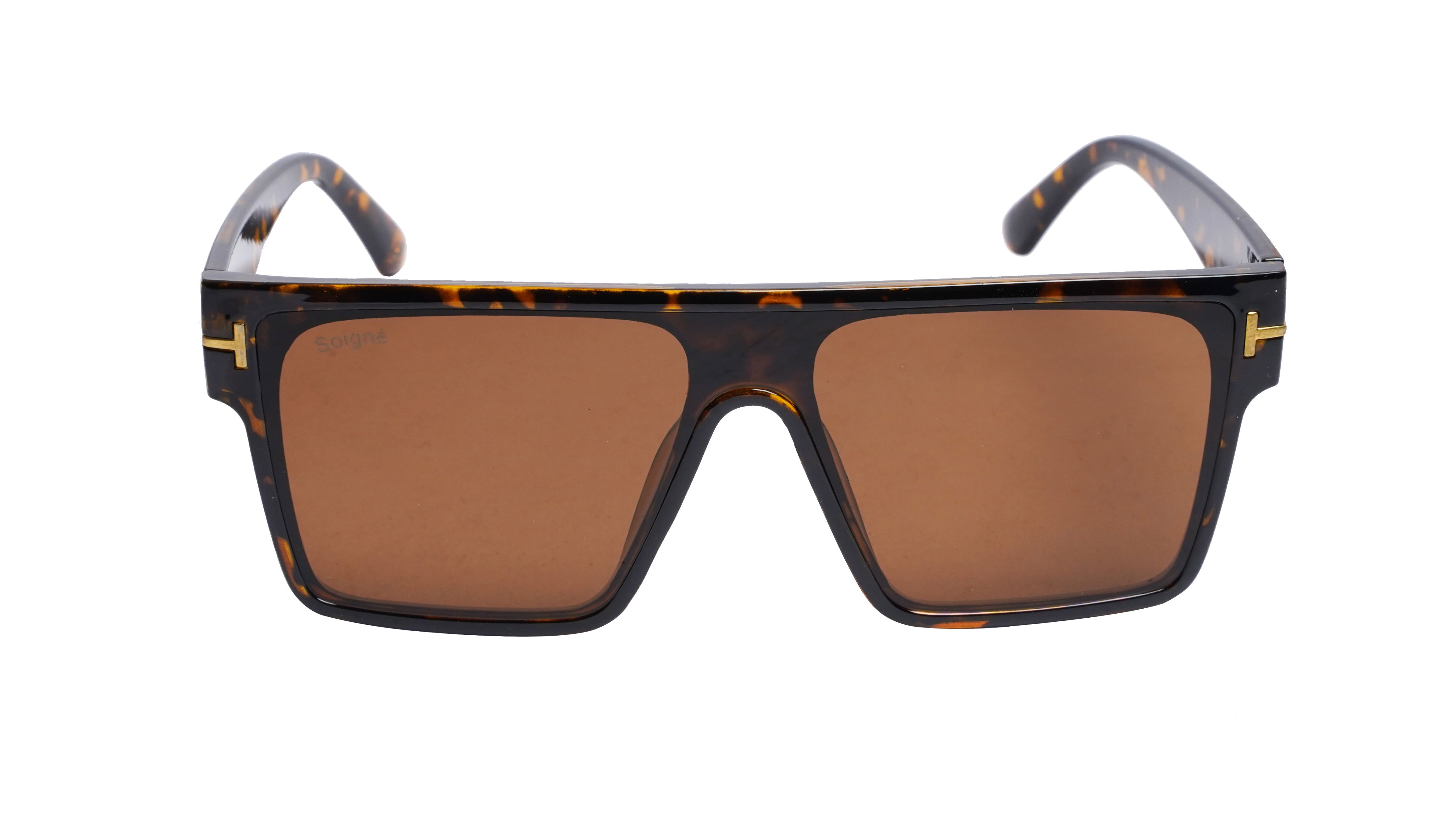 Soigné Boys & Men Oversized Square Sunglasses. Tortoise Print
