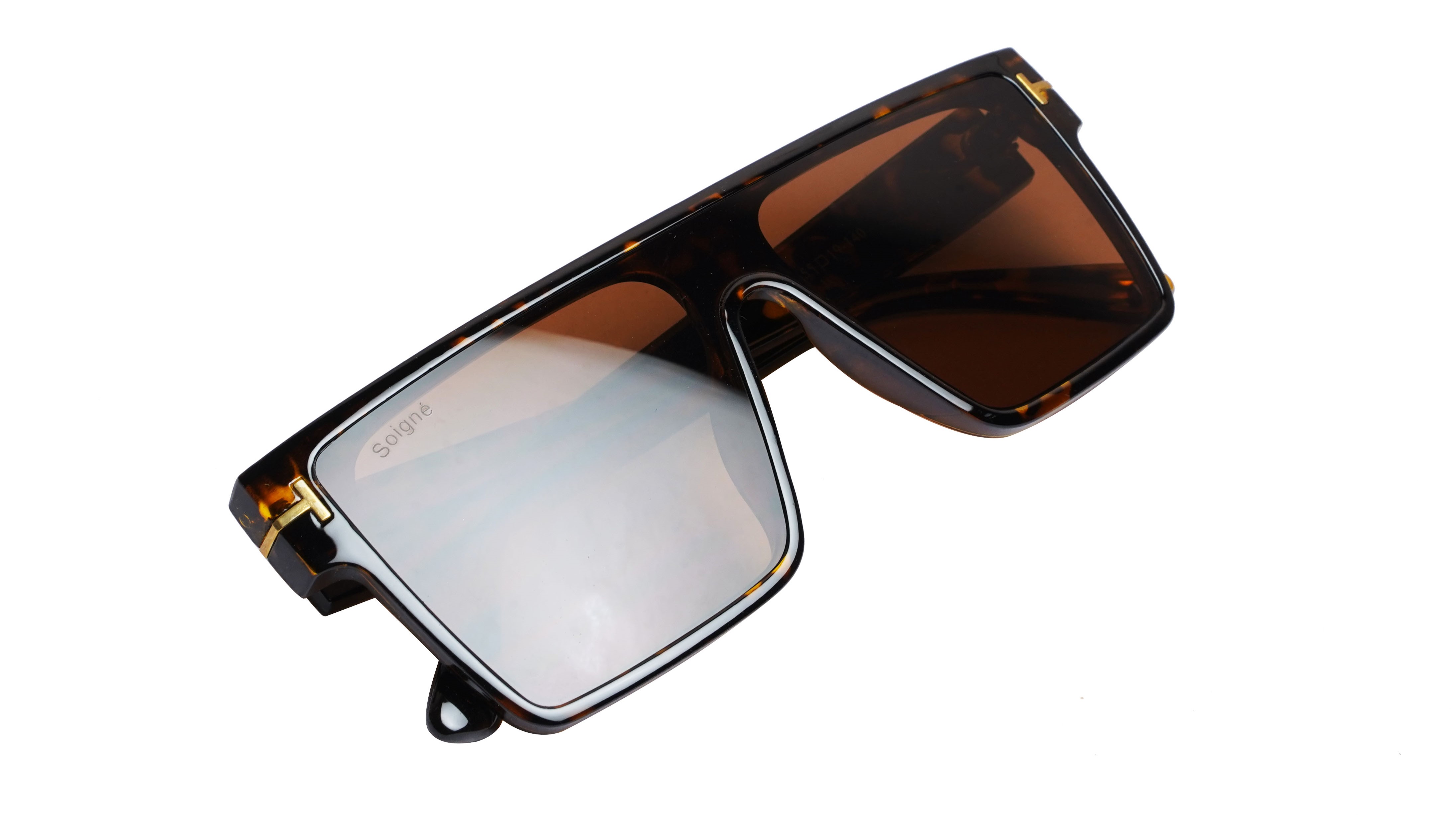 Soigné Boys & Men Oversized Square Sunglasses. Tortoise Print