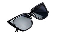 Soigné Female Oversized Cat Eye Sunglasses. Glossy Black Soigné Female Oversized Cat Eye Sunglasses. Glossy Black