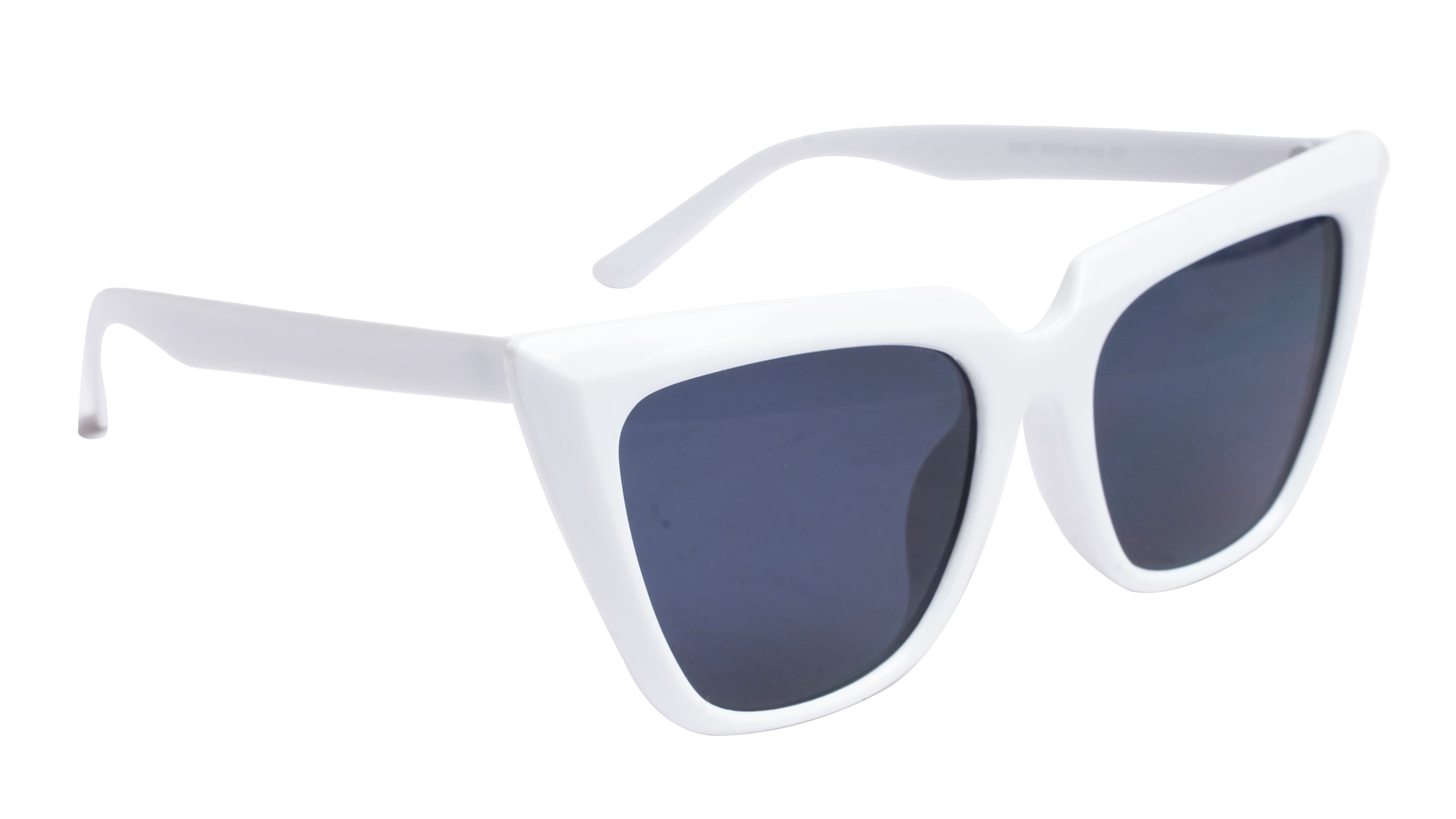 Soigné Female Oversized Cat Eye Sunglasses. White Frame