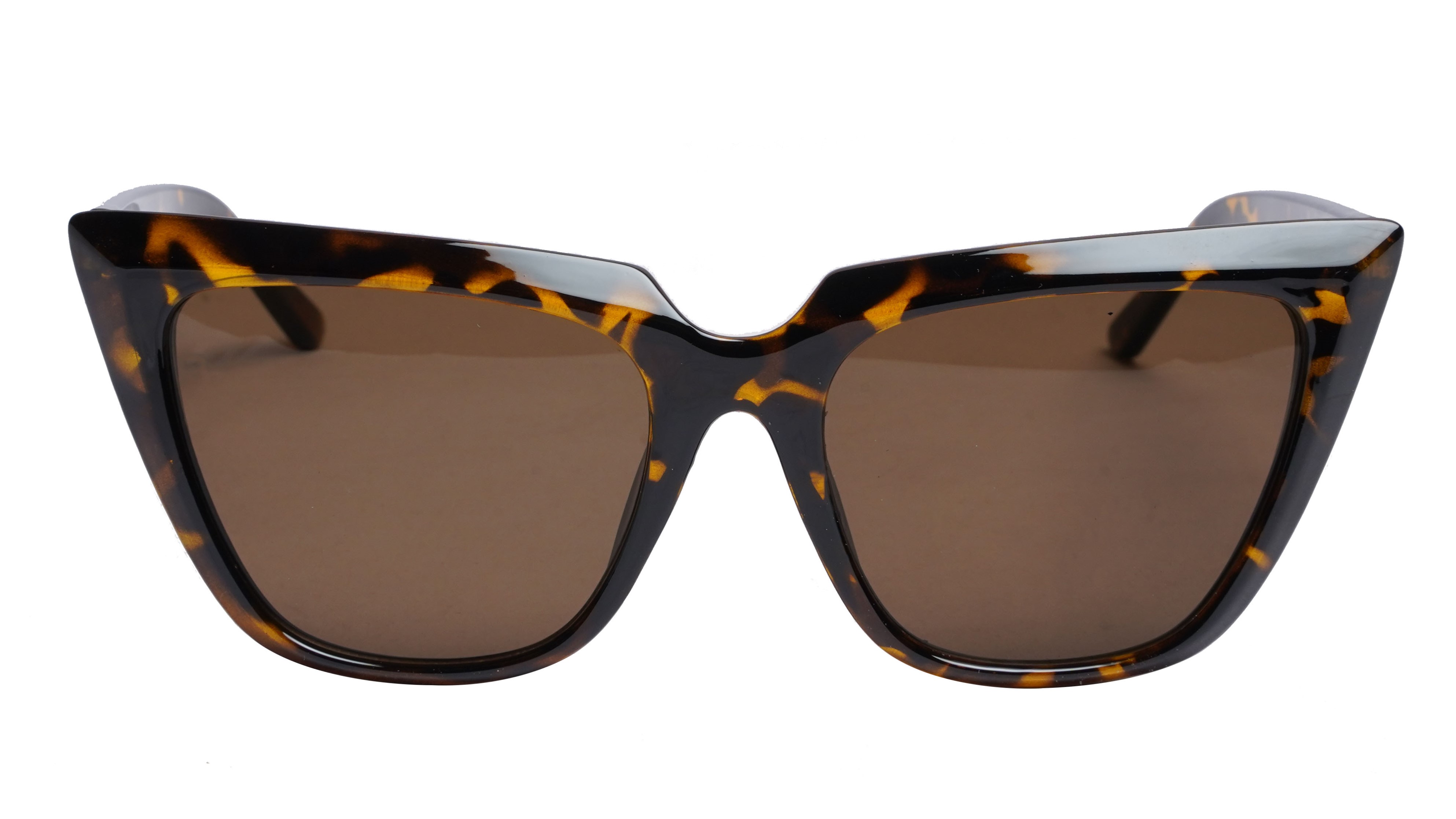 Soigné Female Oversized Cat Eye Sunglasses. Tortoise Print