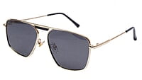 Soigné Unisex Medium Square Sunglasses.Golden Frame.Black Lens Soigné Unisex Medium Square Sunglasses.Golden Frame.Black Lens