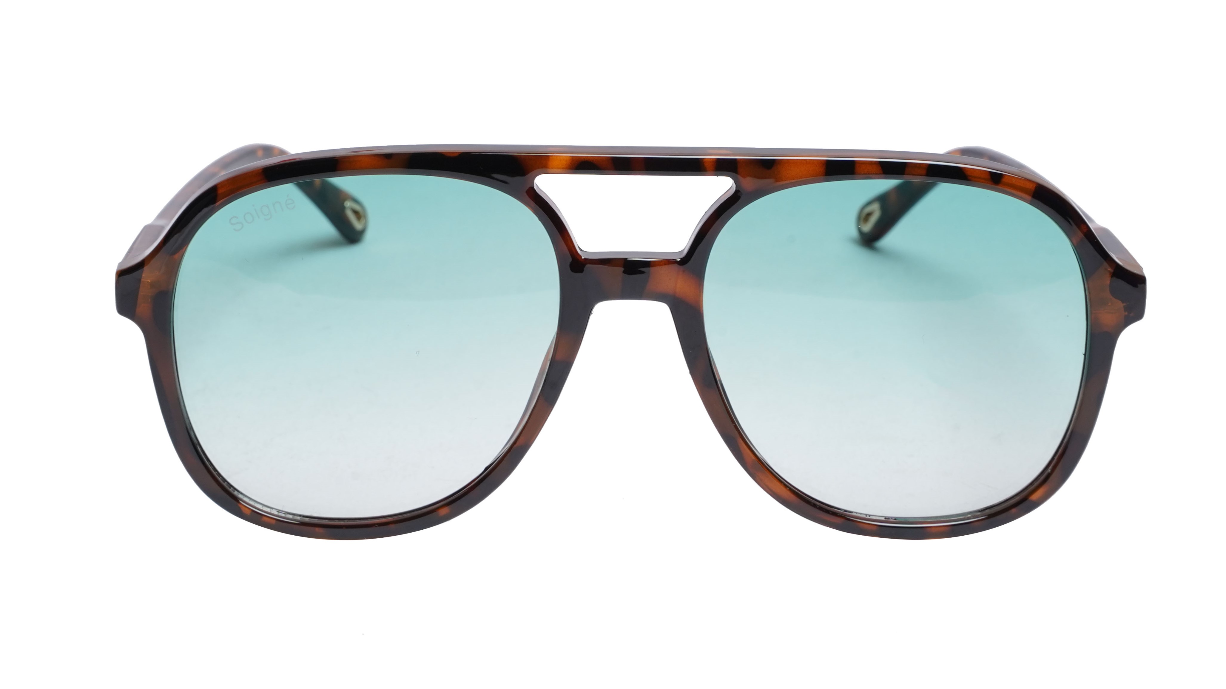 Soigné Unisex Aviator Sunglasses.Glossy Leopard Print