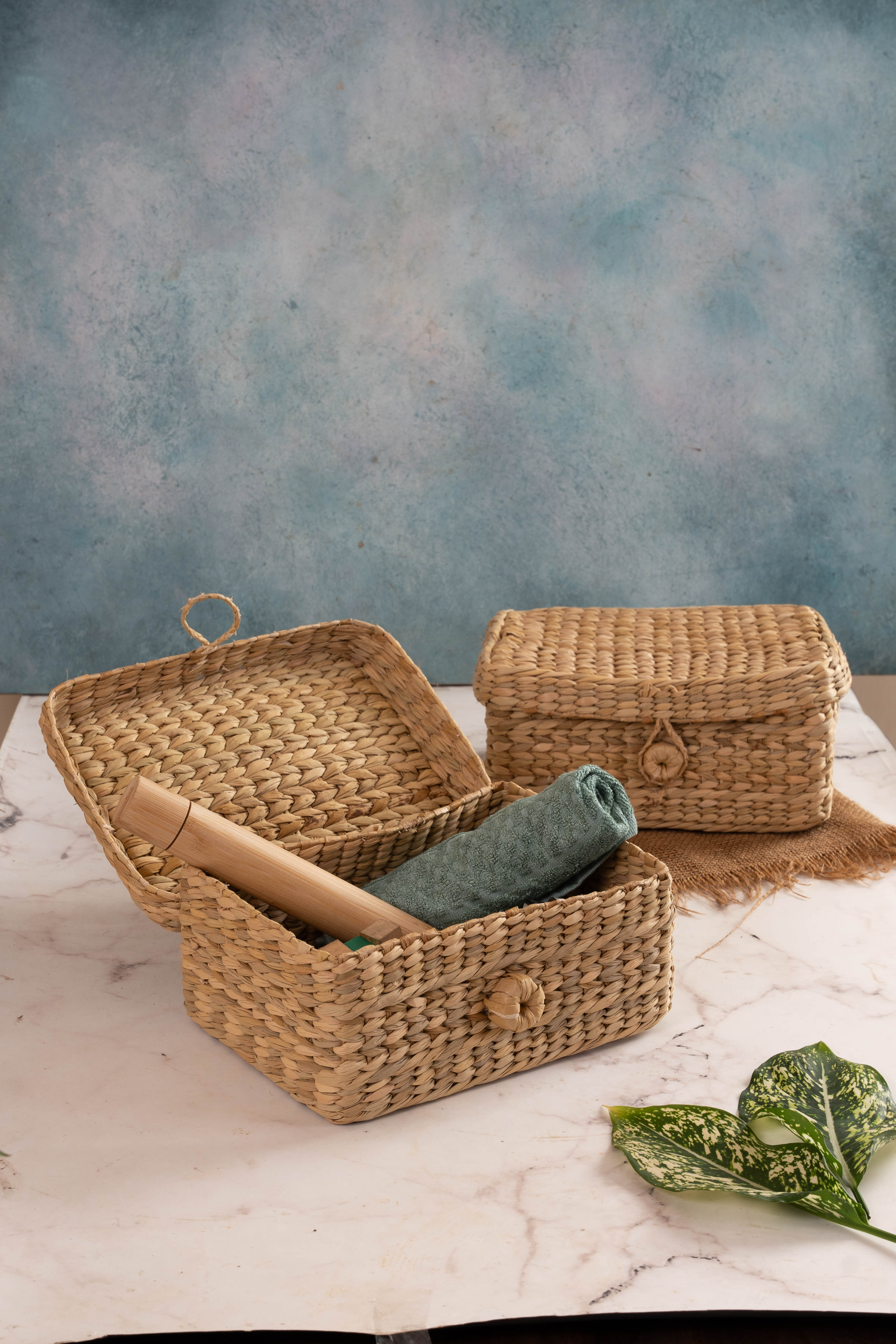 Kauna Basket with lid (8"*6"*4) Kauna Basket with lid (8"*6"*4)