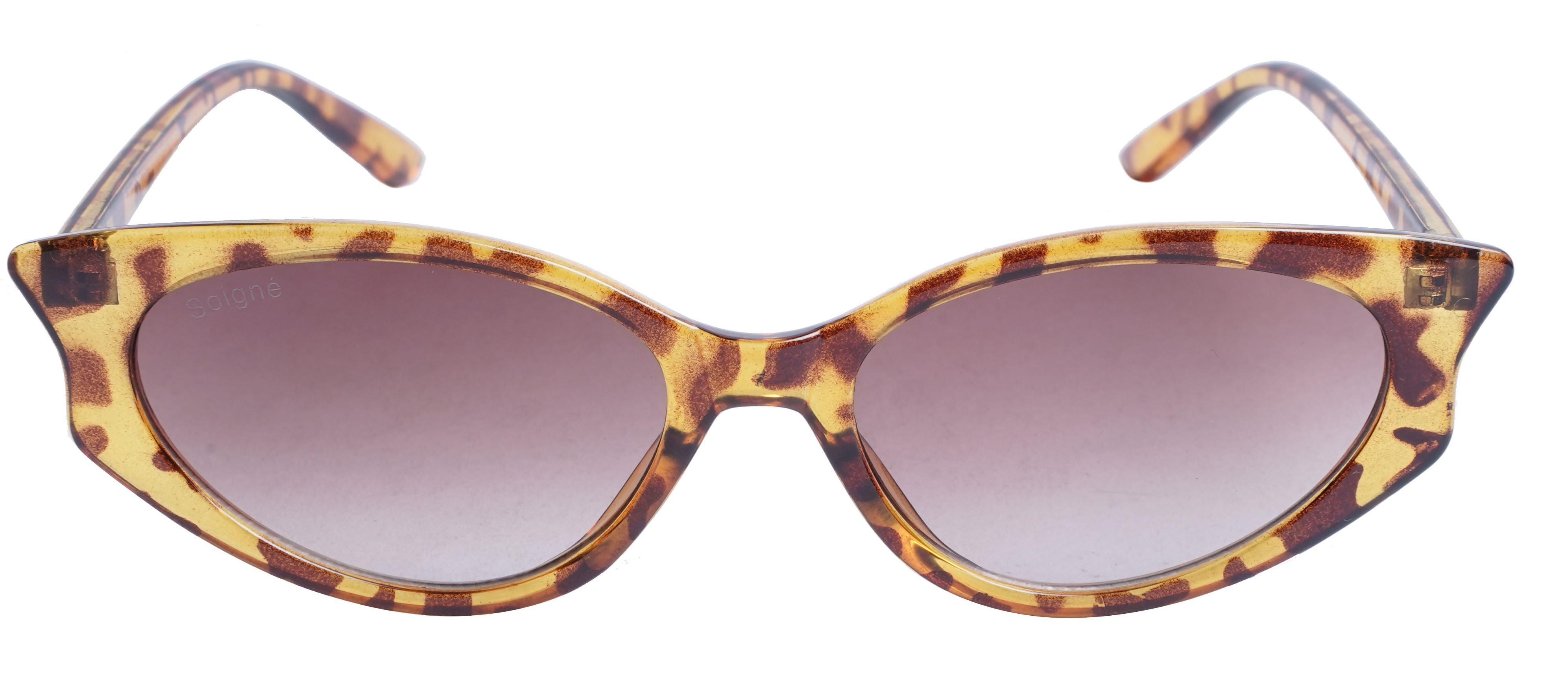 Soigné Female Large Cateye Sunglasses.Leopard Print
