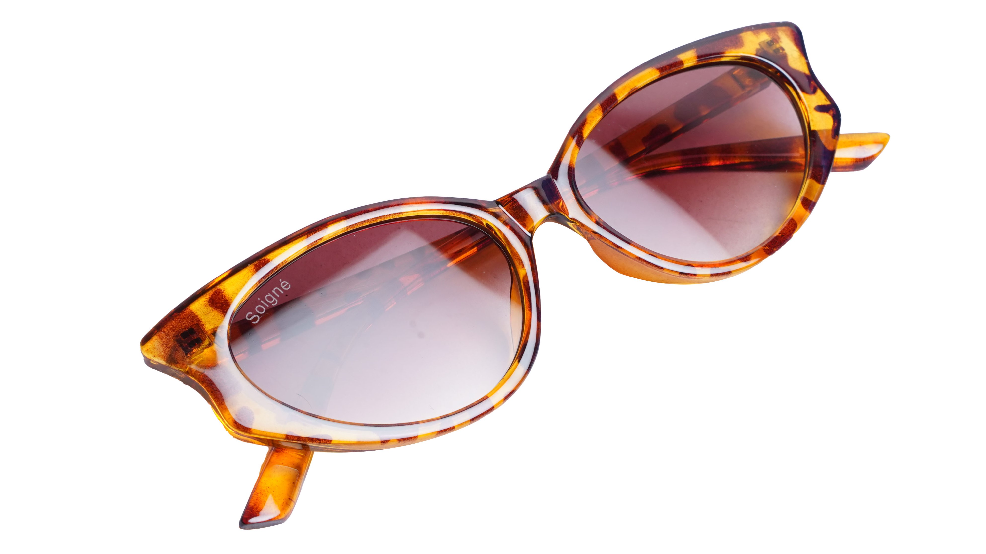 Soigné Female Large Cateye Sunglasses.Leopard Print