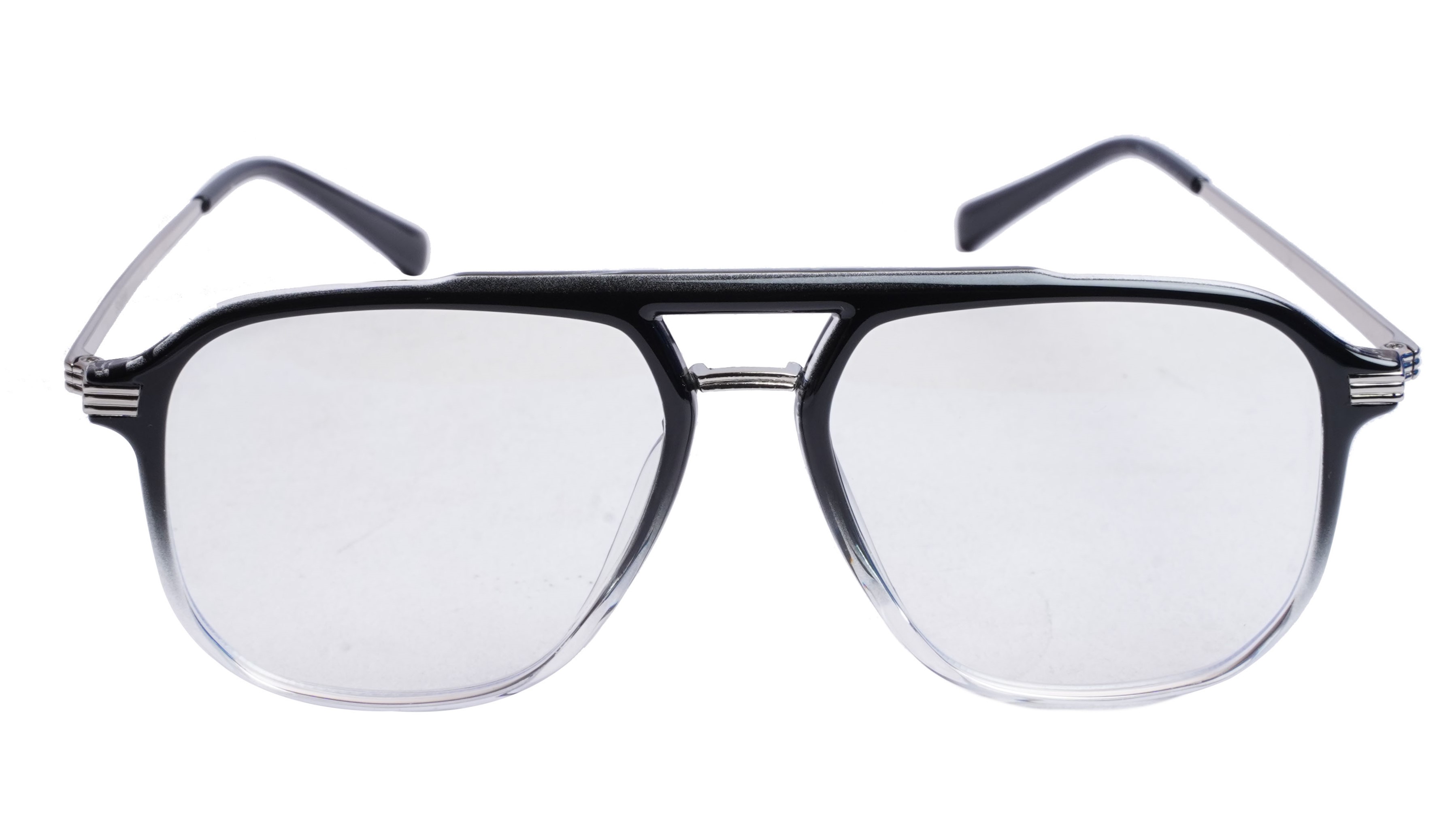 Soigné Unisex Large Aviator Spectacle. Black & Silver
