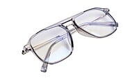Soigné Unisex Large Aviator Spectacle Frame. See Through Grey Soigné Unisex Large Aviator Spectacle Frame. See Through Grey