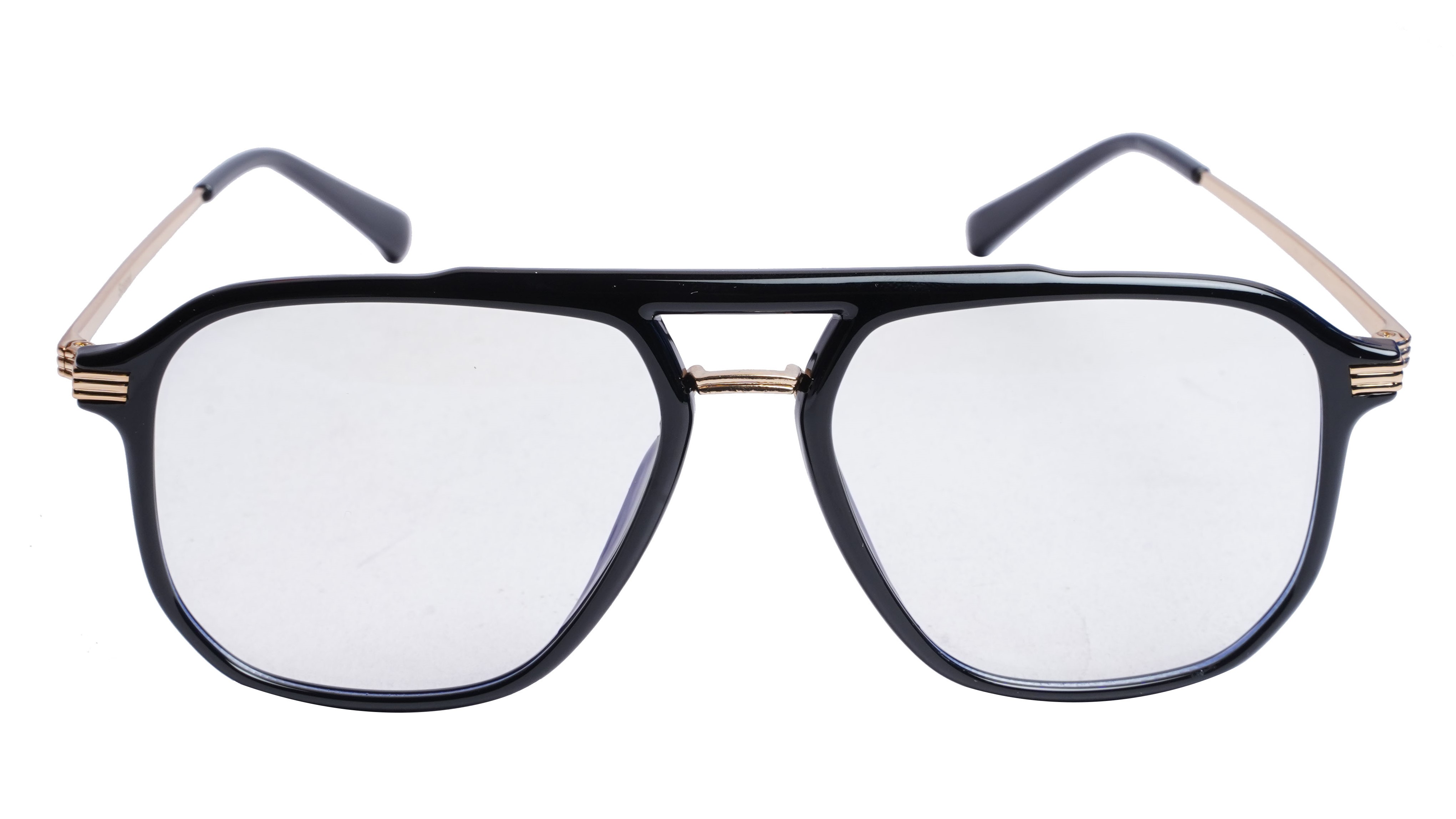 Soigné Unisex Large Aviator Spectacle. Black & Gold