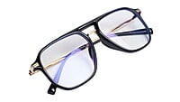 Soigné Unisex Large Aviator Spectacle. Black & Gold Soigné Unisex Large Aviator Spectacle. Black & Gold