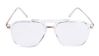 Soigné Unisex Large Aviator Spectacle Frame.Transparent&Gold