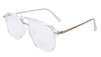 Soigné Unisex Large Aviator Spectacle Frame.Transparent&Gold