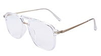 Soigné Unisex Large Aviator Spectacle Frame.Transparent&Gold