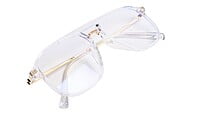 Soigné Unisex Large Aviator Spectacle Frame.Transparent&Gold