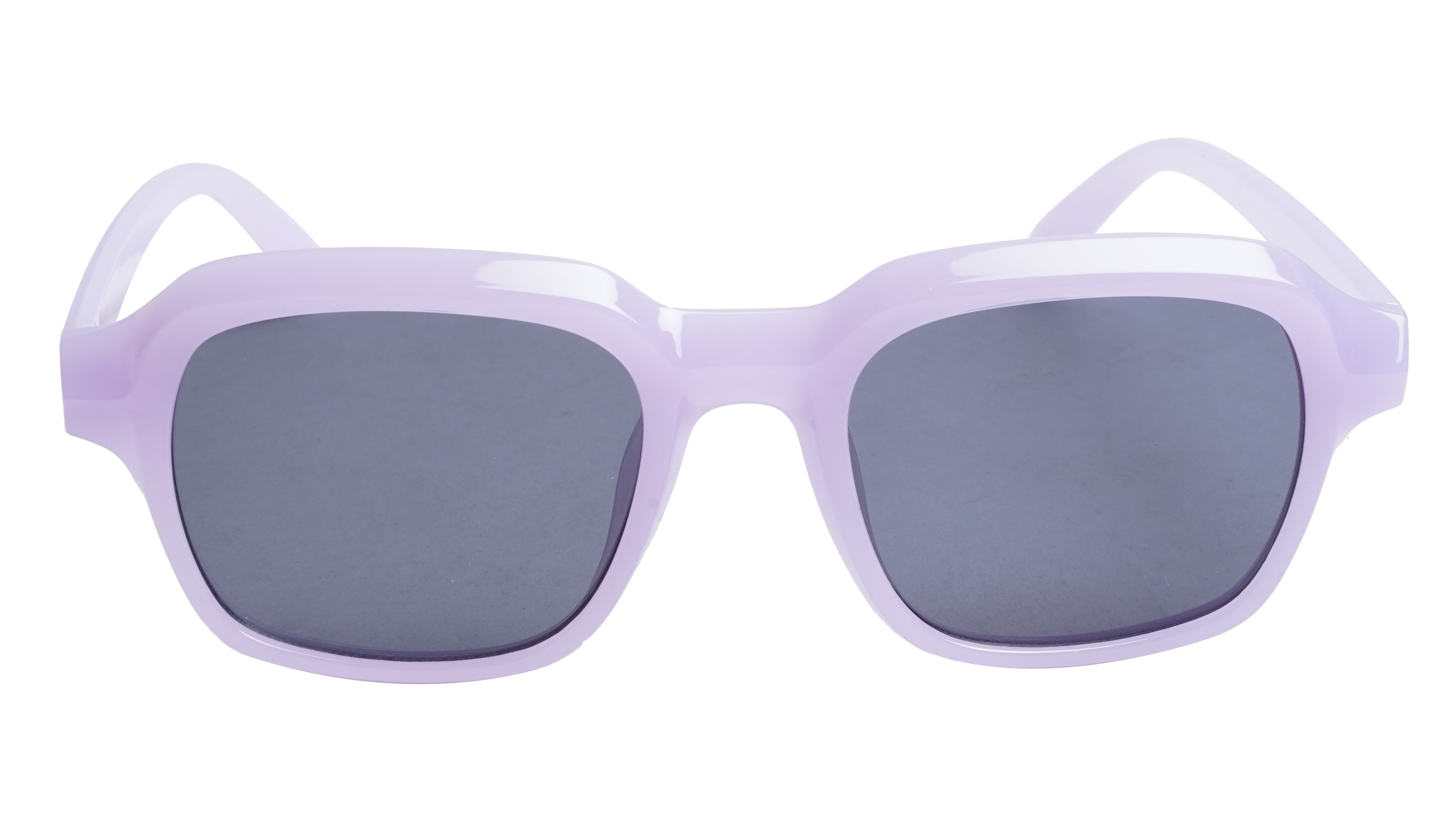 Soigné Female Large Square Sunglasses. Purple Frame