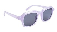 Soigné Female Large Square Sunglasses. Purple Frame