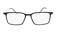 Unisex Large Rectangular Spectacle Frame. Black & Transparent Rim Unisex Large Rectangular Spectacle Frame. Black & Transparent Rim