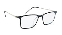 Unisex Large Rectangular Spectacle Frame. Black & Transparent Rim Unisex Large Rectangular Spectacle Frame. Black & Transparent Rim
