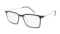 Unisex Large Rectangular Spectacle Frame. Black & Transparent Rim Unisex Large Rectangular Spectacle Frame. Black & Transparent Rim