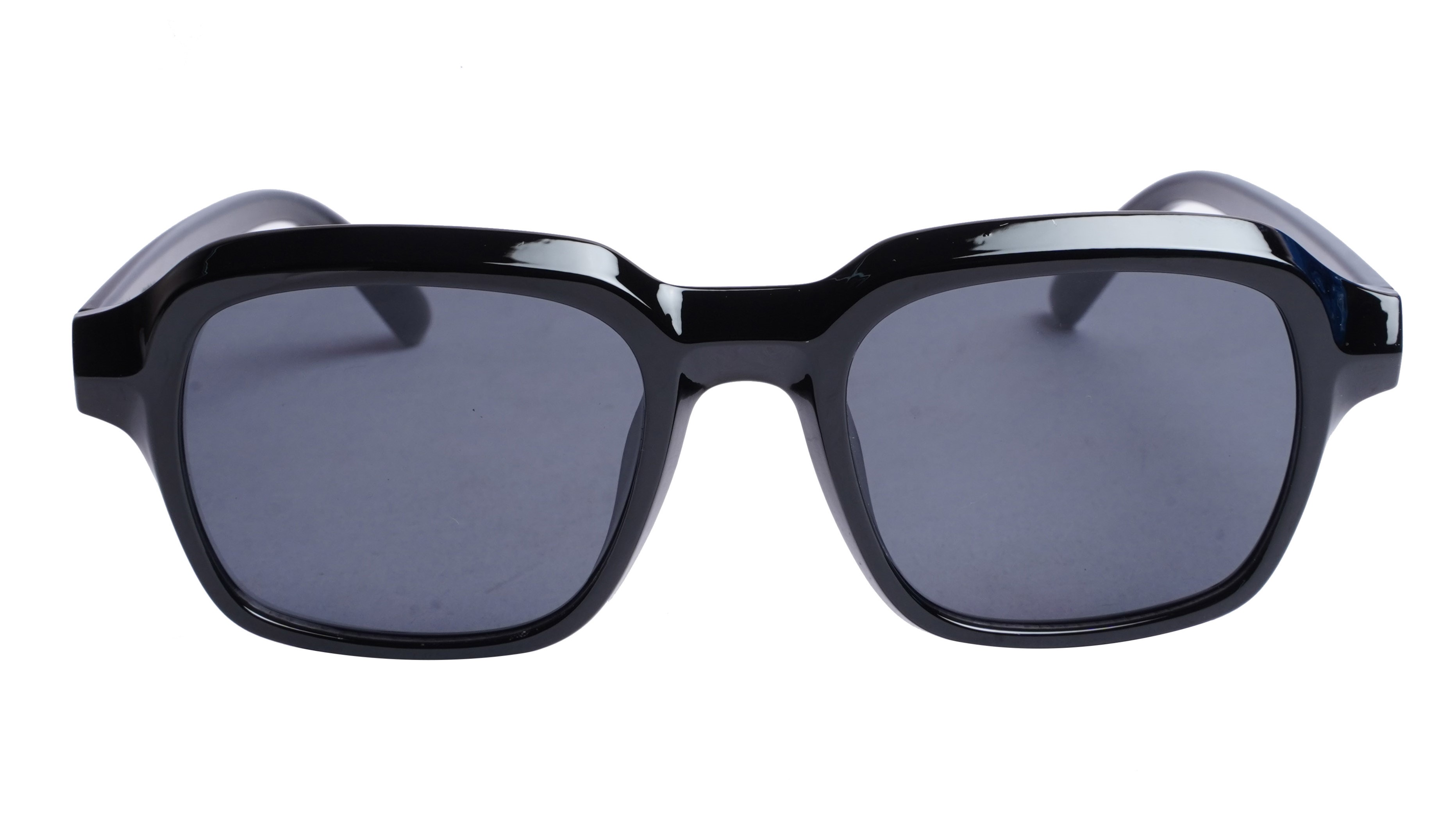 Soigné Female Large Square Sunglasses. Black Frame