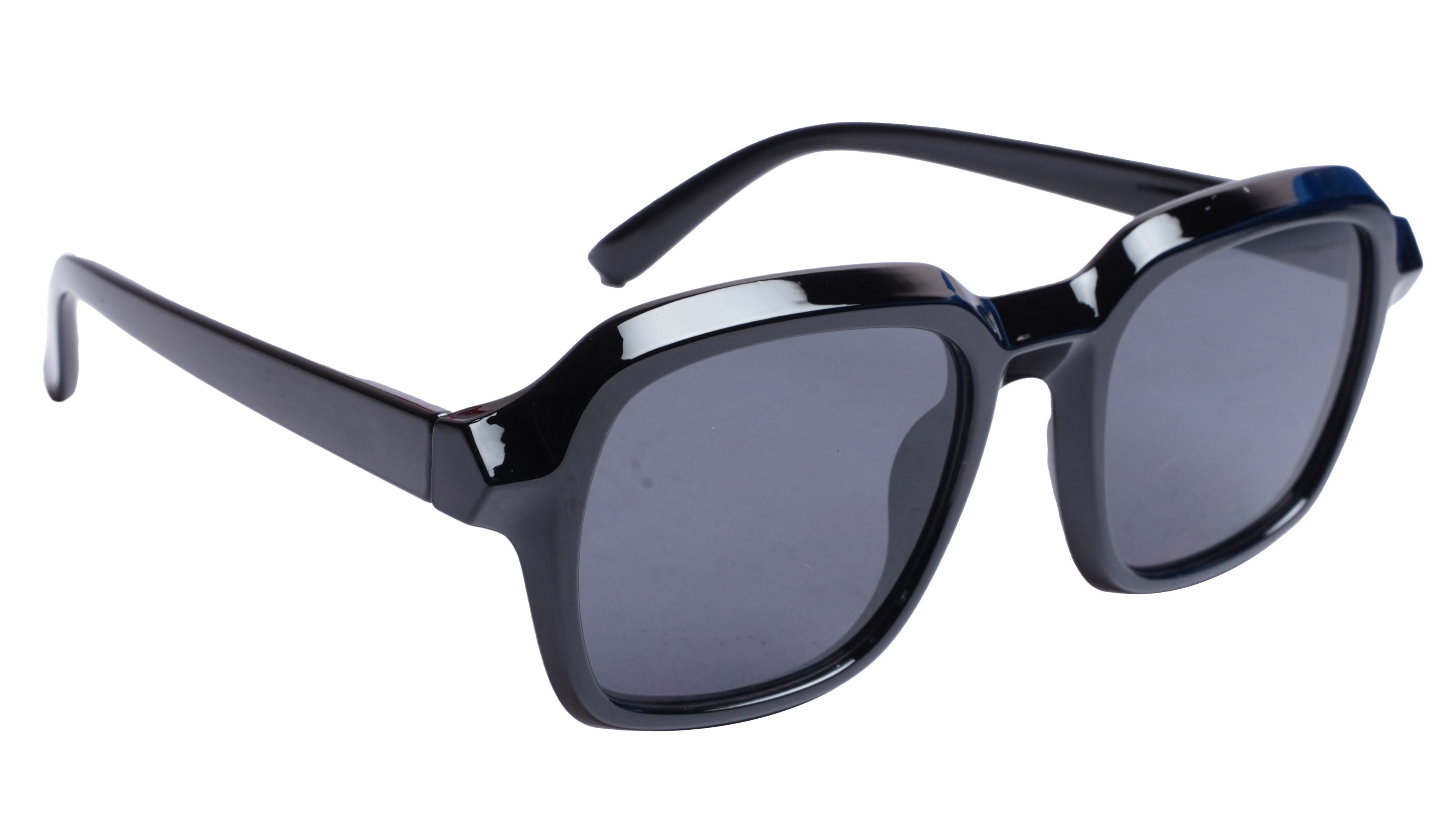 Soigné Female Large Square Sunglasses. Black Frame