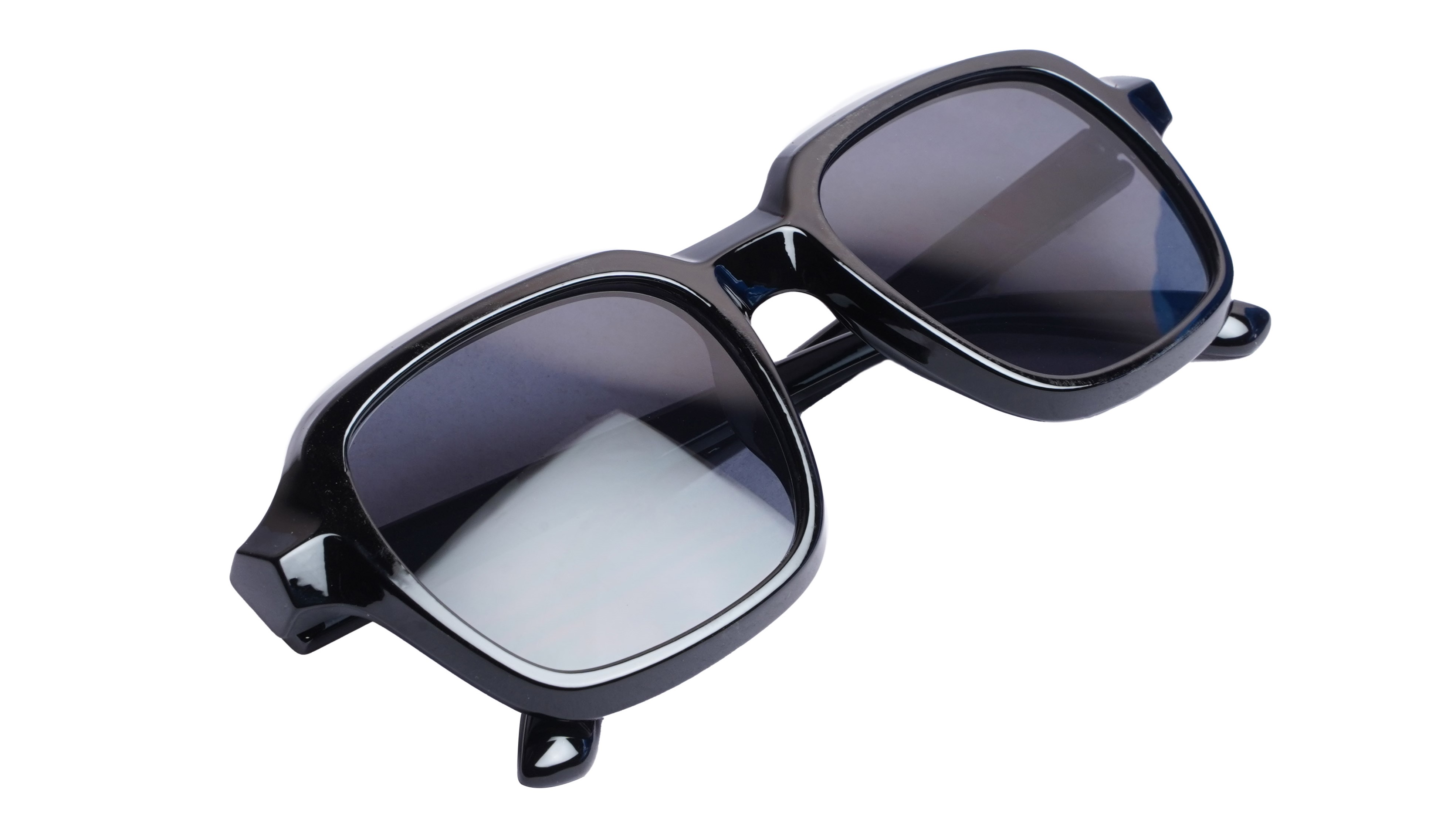 Soigné Female Large Square Sunglasses. Black Frame