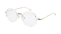 Unisex Medium Full Rim Round Spectacle Frame. Transparent & Golden