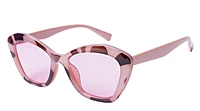 Soigné Female Oversized Cat Eye Sunglasses.Pink&Brown Rim
