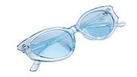 Soigné Female Large Cateye Sunglasses.See Through Blue Frame Soigné Female Large Cateye Sunglasses.See Through Blue Frame