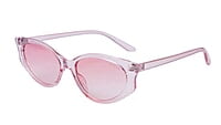 Soigné Female Large Cateye Sunglasses.See Through Pink Frame with Light blue String Soigné Female Large Cateye Sunglasses.See Through Pink Frame with Light blue String