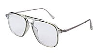 Soigné Unisex Large Aviator Spectacle.See Through Grey Rim