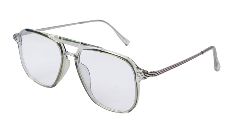 Soigné Unisex Large Aviator Spectacle.See Through Grey Rim