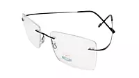 Soigné Unisex Rectangular Rimless Flexible Medium Spectacle Frame.Black